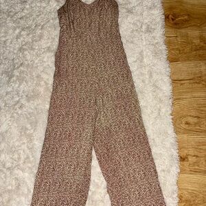 Women's Brown Patterned Jumpsuit